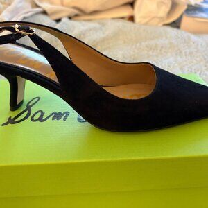 Sam Edelman Black Suede Bianka Sling Backs Size 9